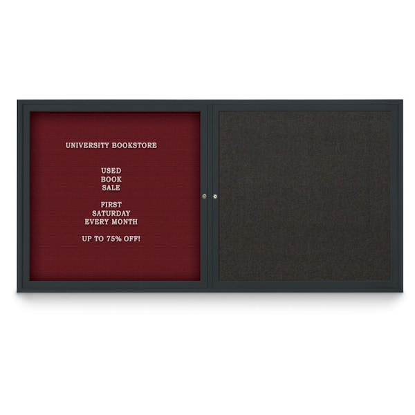 Corkboard, 42"x32", Rubber/Bronze